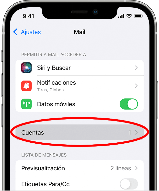 iPhone que muestra cómo configurar la cuenta de correo electrónico automáticamente